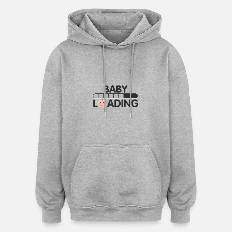 Chargement bébé - Sweat à capuche oversize unisexe - gris chiné