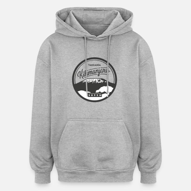 Kilimandjaro - Sweat à capuche oversize unisexe - gris chiné