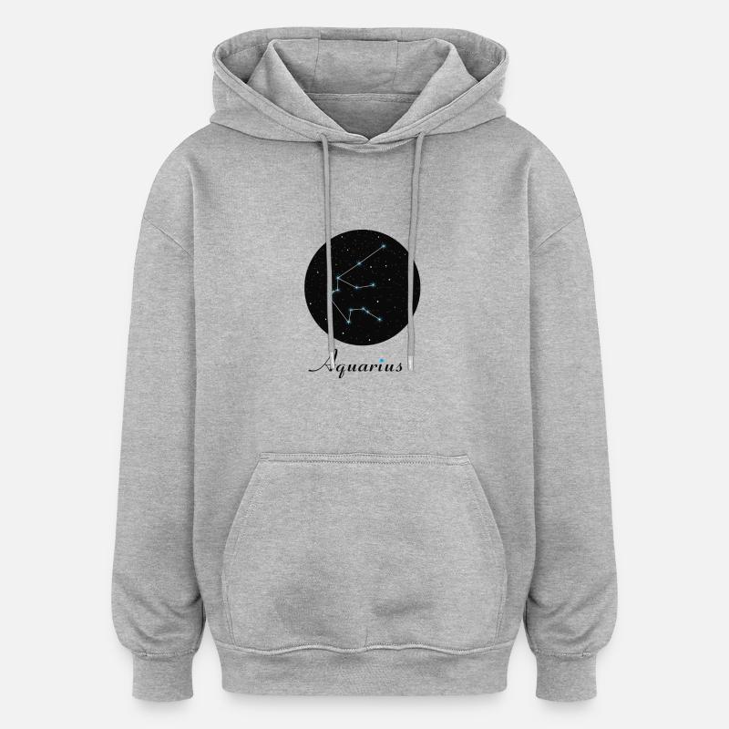 Verseau Verseau - Sweat à capuche oversize unisexe - gris chiné