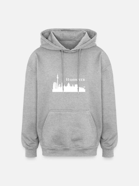 Hannover skyline - Oversized Unisex Hoodie - heather grey