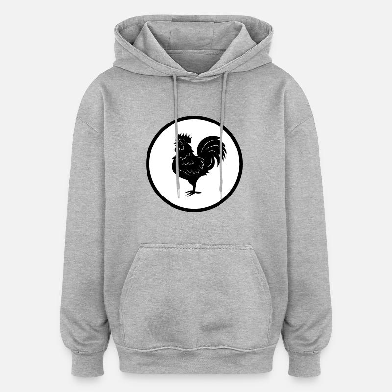 coq - Sweat à capuche oversize unisexe - gris chiné