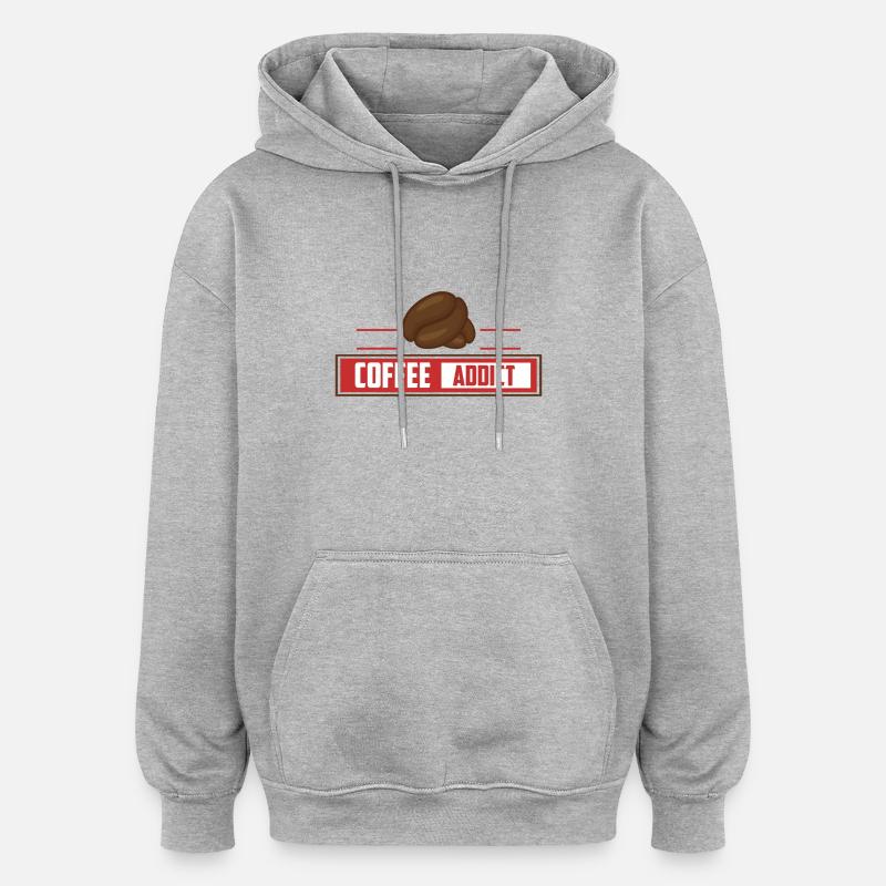 ADICE DE CAFE - Sweat à capuche oversize unisexe - gris chiné