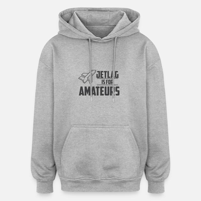 JETLAG - Oversized Unisex Hoodie - Grau meliert