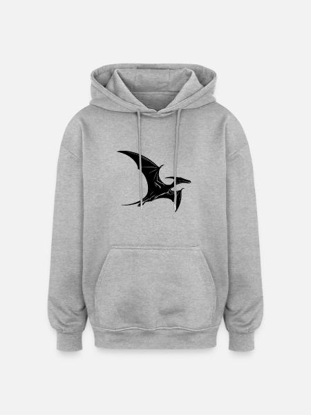Dino Pteranodon Flying Dinosaur Pterosaur - Oversized Unisex Hoodie - heather grey