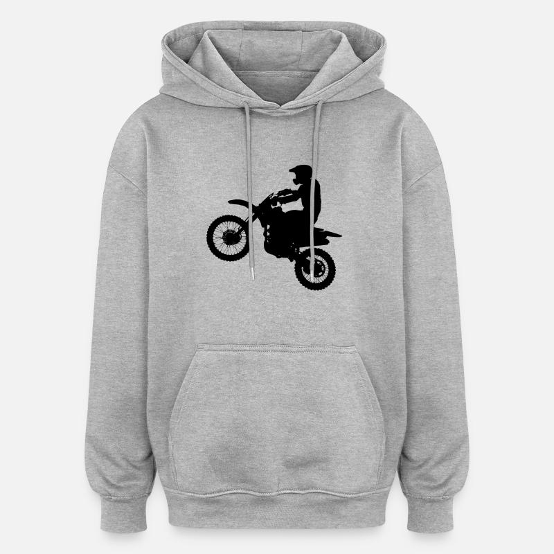 Motorcross - Sweat à capuche oversize unisexe - gris chiné