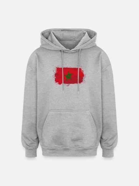Morocco Flag - Oversized Unisex Hoodie - Grau meliert