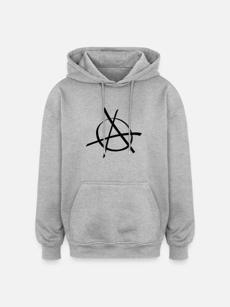 anarchy - Oversized Unisex Hoodie - Grau meliert