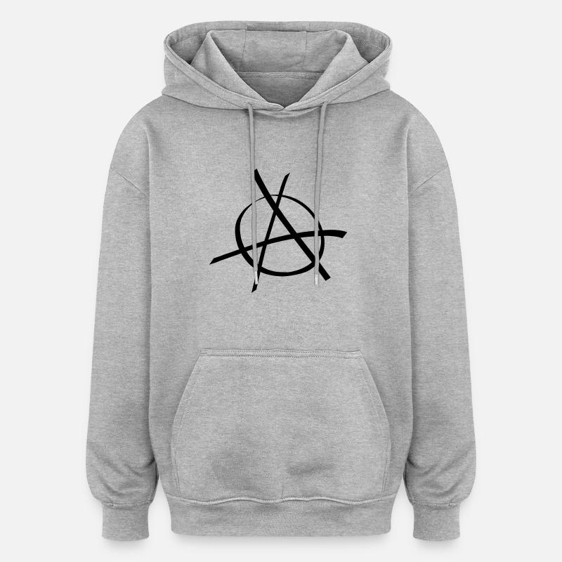 anarchy - Oversized Unisex Hoodie - Grau meliert