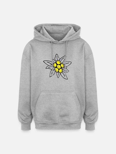 Edelweiss - Oversized Unisex Hoodie - Grau meliert