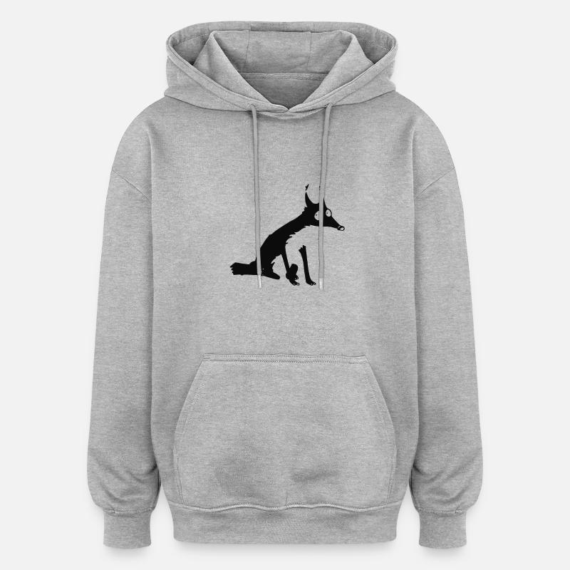 Black Fox No. 1 - Sweat à capuche oversize unisexe - gris chiné