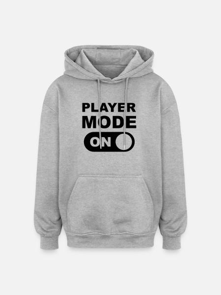 Player Mode ON - Oversized Unisex Hoodie - Grau meliert