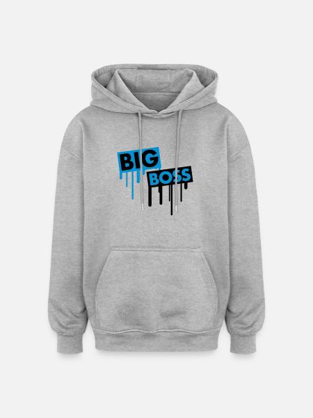 big_boss_graffiti - Sweat à capuche oversize unisexe - gris chiné