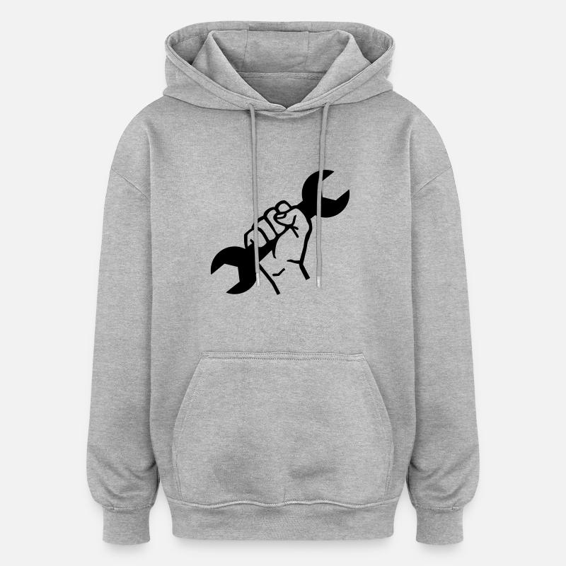 Mechaniker - Oversized Unisex Hoodie - Grau meliert