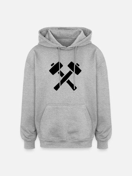 Hammer - Oversized Unisex Hoodie - heather grey