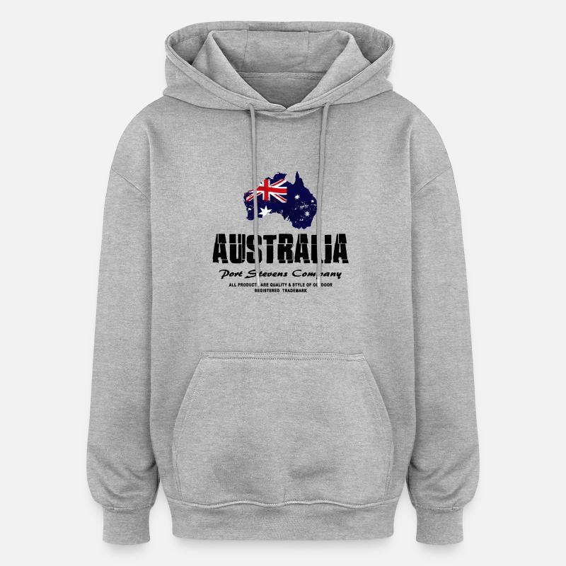 Australia - Australien - Oversized Unisex Hoodie - Grau meliert
