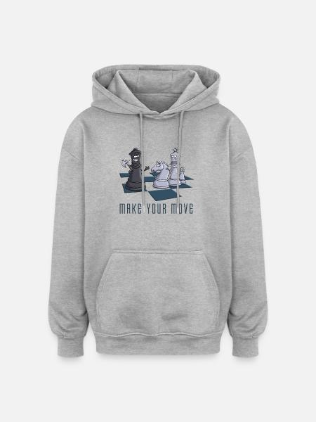 chess_make_your move_11_2016 - Oversized Unisex Hoodie - Grau meliert