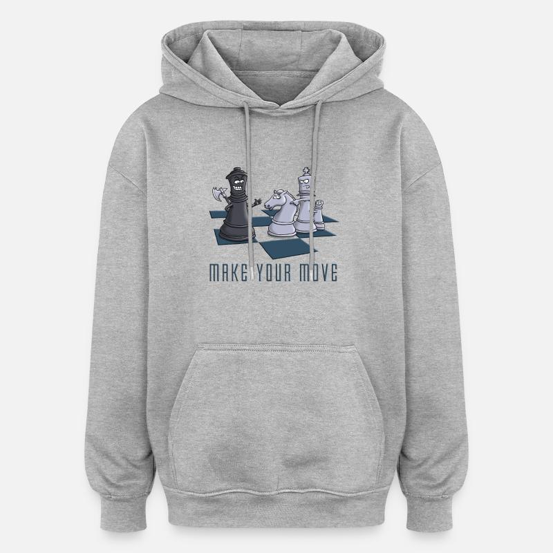 chess_make_your move_11_2016 - Oversized Unisex Hoodie - Grau meliert