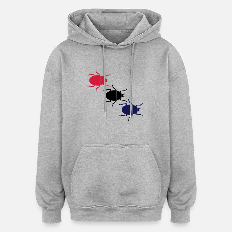 kaefer_004 - Sweat à capuche oversize unisexe - gris chiné