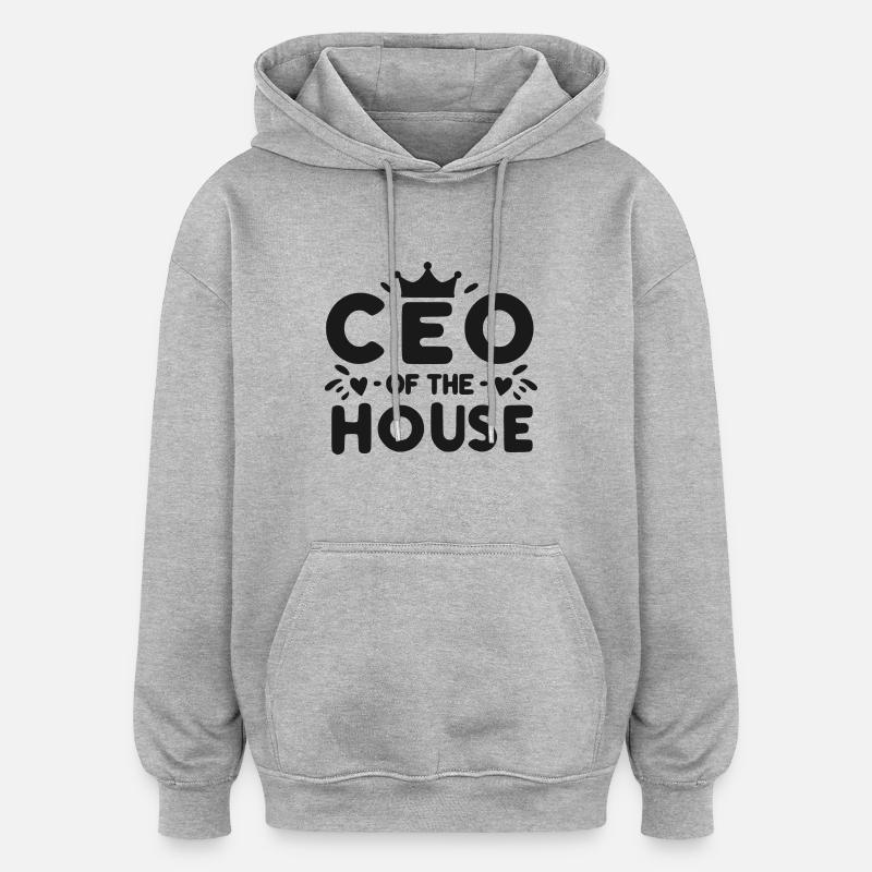 CEO des Hauses - Oversized Unisex Hoodie - Grau meliert