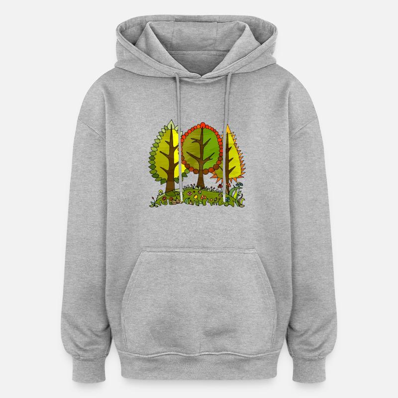 Arbre - Sweat à capuche oversize unisexe - gris chiné