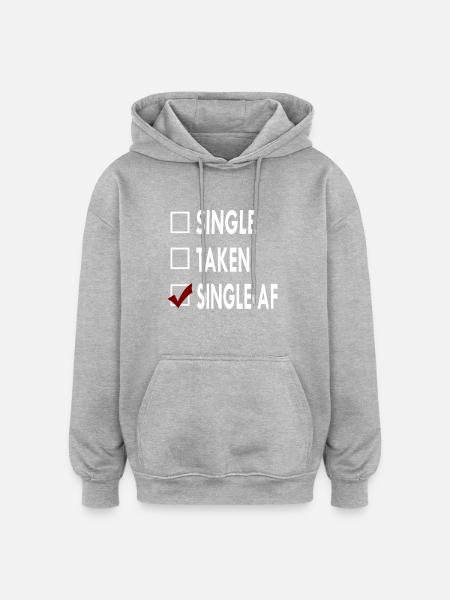 SINGLE SINGLE AF - Sweat à capuche oversize unisexe - gris chiné