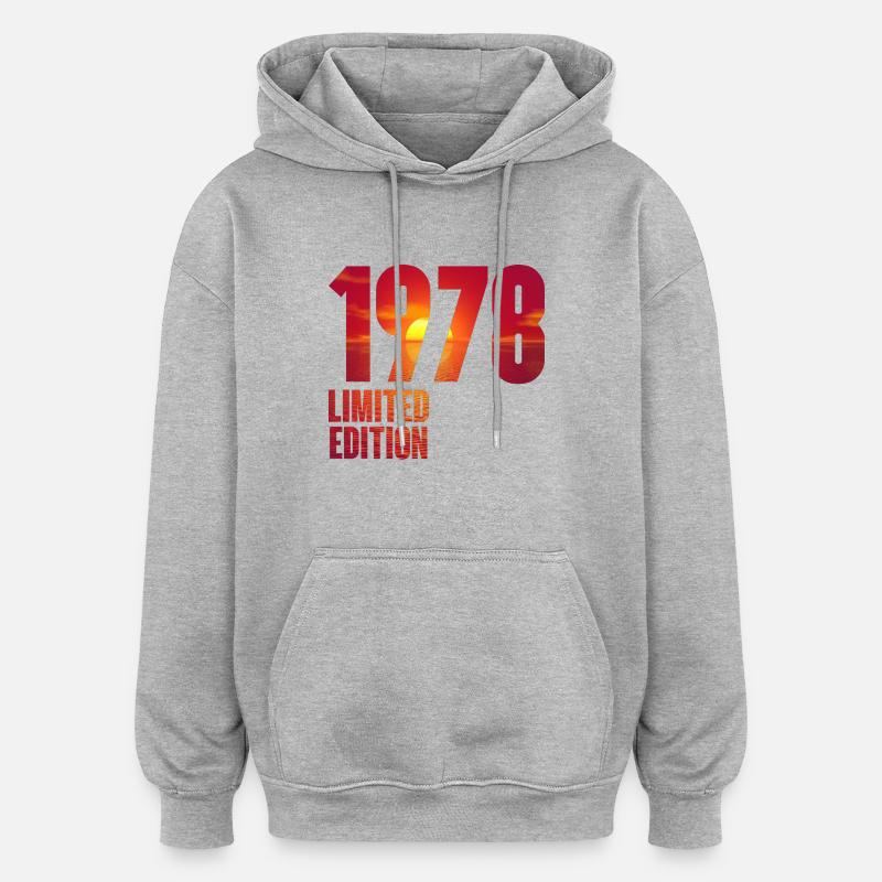 1978 - Sweat à capuche oversize unisexe - gris chiné