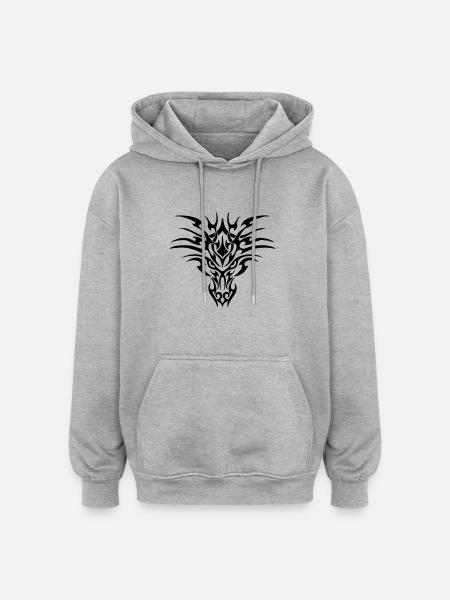 dragon - Oversized Unisex Hoodie - Grau meliert