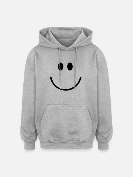 Gesicht - Oversized Unisex Hoodie - Grau meliert