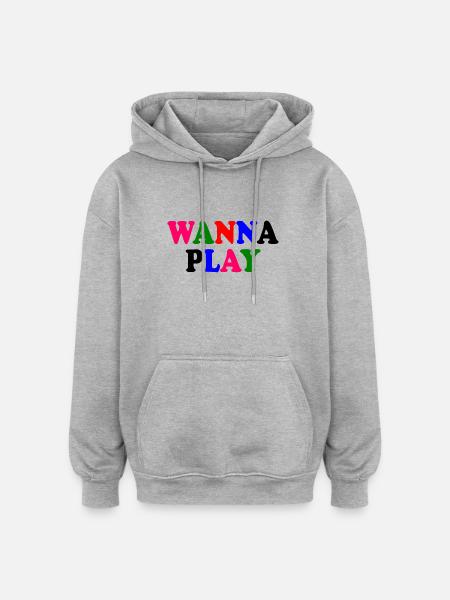 Wanna play - Oversized Unisex Hoodie - heather grey