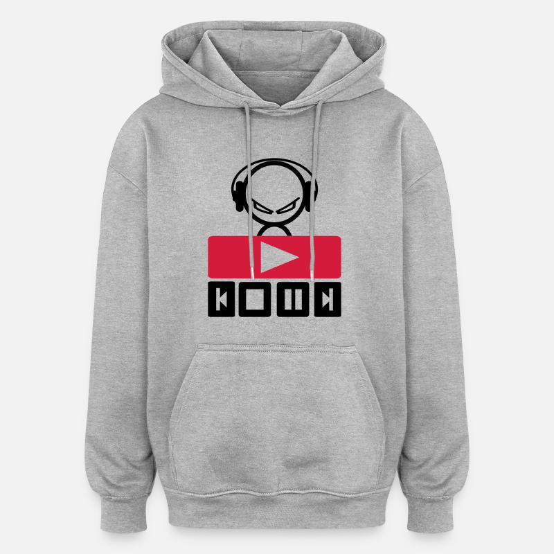 musik - Oversized Unisex Hoodie - Grau meliert