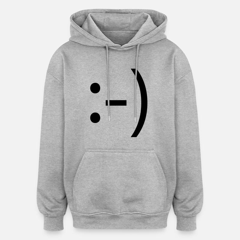 smile :-) - Oversized Unisex Hoodie - Grau meliert
