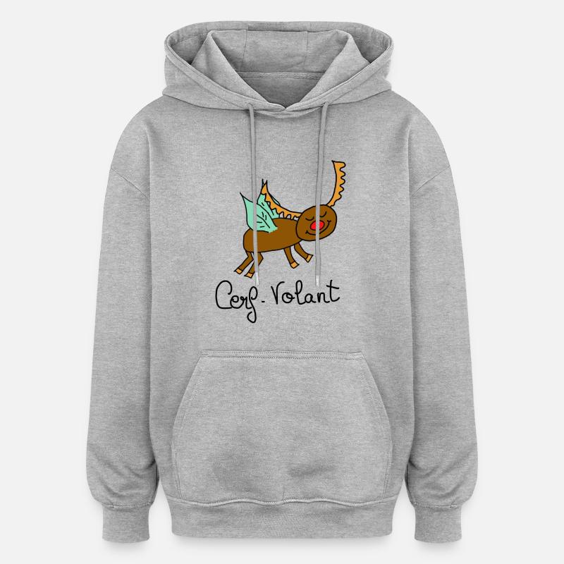 cerf volant - Sweat à capuche oversize unisexe - gris chiné
