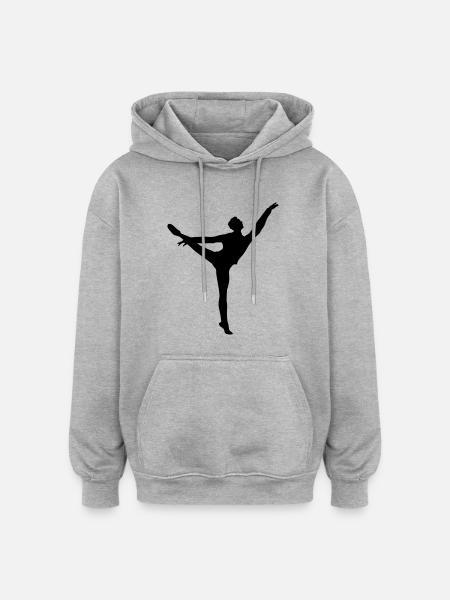 Vector Ballet dancer Silhouette - Oversized Unisex Hoodie - heather grey