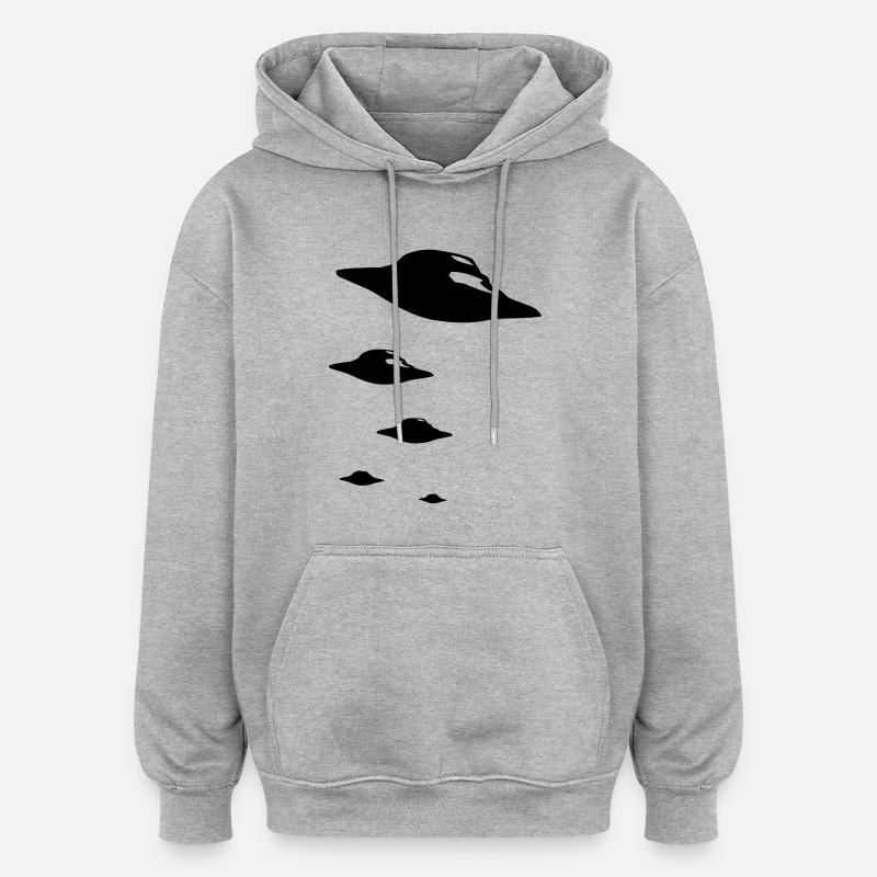 UFO ARMY 1clr - Oversized Unisex Hoodie - Grau meliert