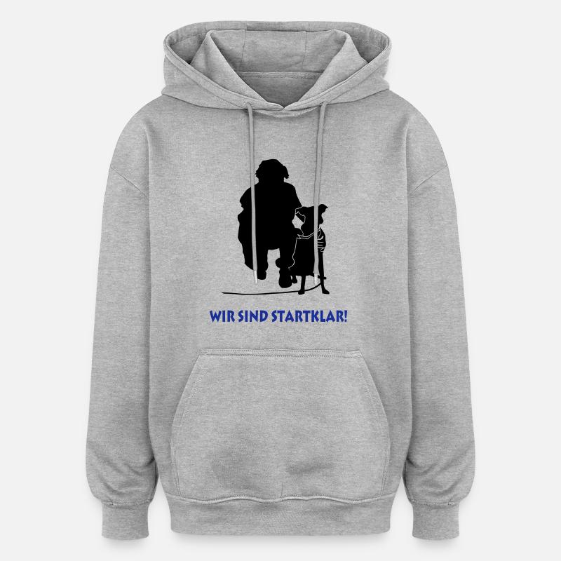 Hund am Ansatz - Oversized Unisex Hoodie - Grau meliert