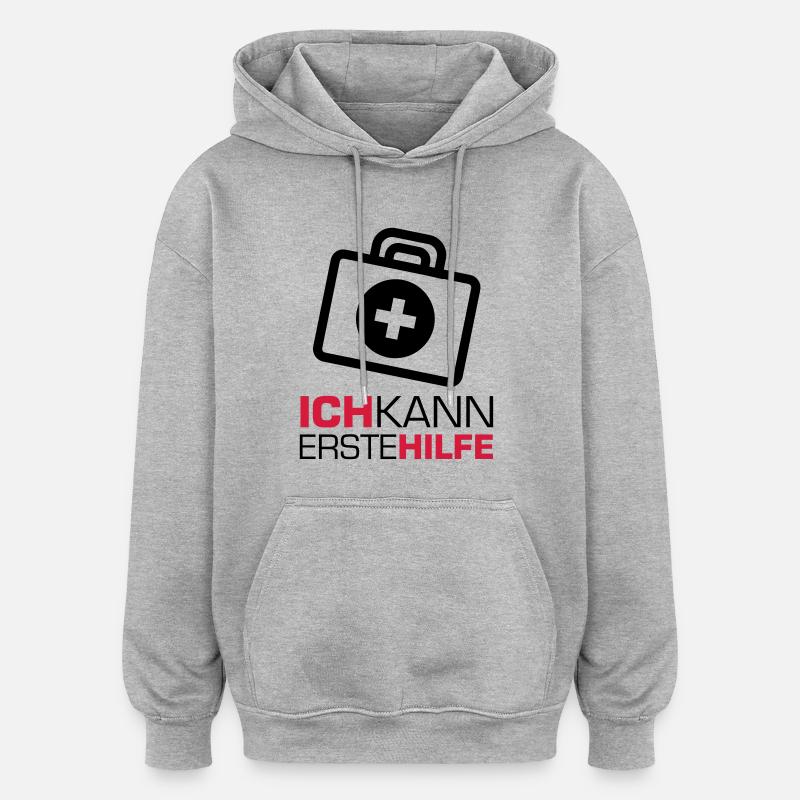 erstehilfe_f2 - Oversized Unisex Hoodie - heather grey