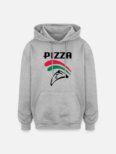 Pizza (3c) - Oversized Unisex Hoodie - heather grey