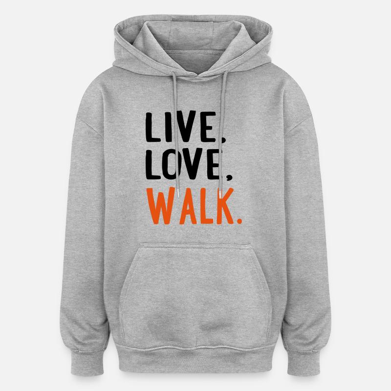 6254398 115202571 walk - Sweat à capuche oversize unisexe - gris chiné