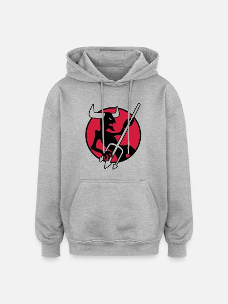 rockin_devil_3c - Oversized Unisex Hoodie - heather grey