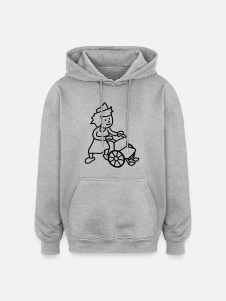 nurse_with_wheelchair - Oversized Unisex Hoodie - heather grey