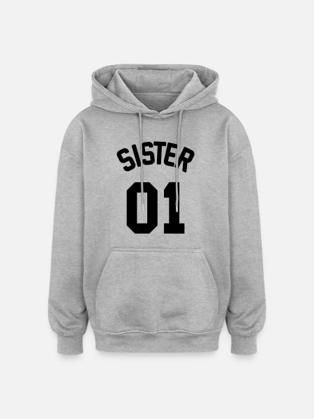 Sister 01 - Oversized Unisex Hoodie - Grau meliert