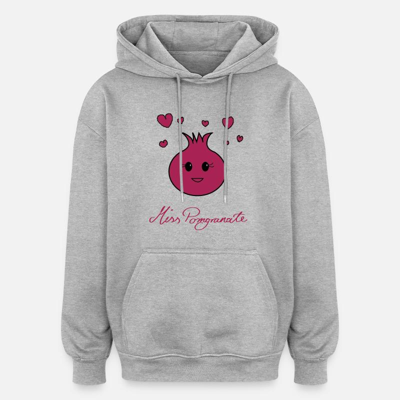 Granatapfel - Oversized Unisex Hoodie - Grau meliert