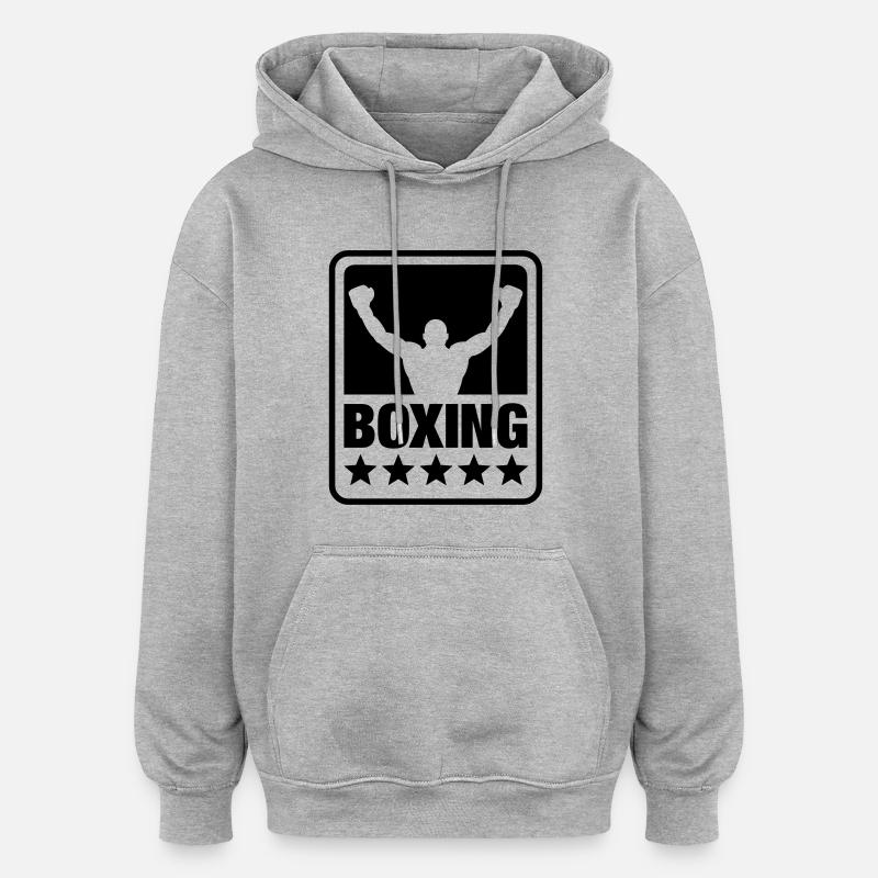 boxing_2___f1 - Sweat à capuche oversize unisexe - gris chiné