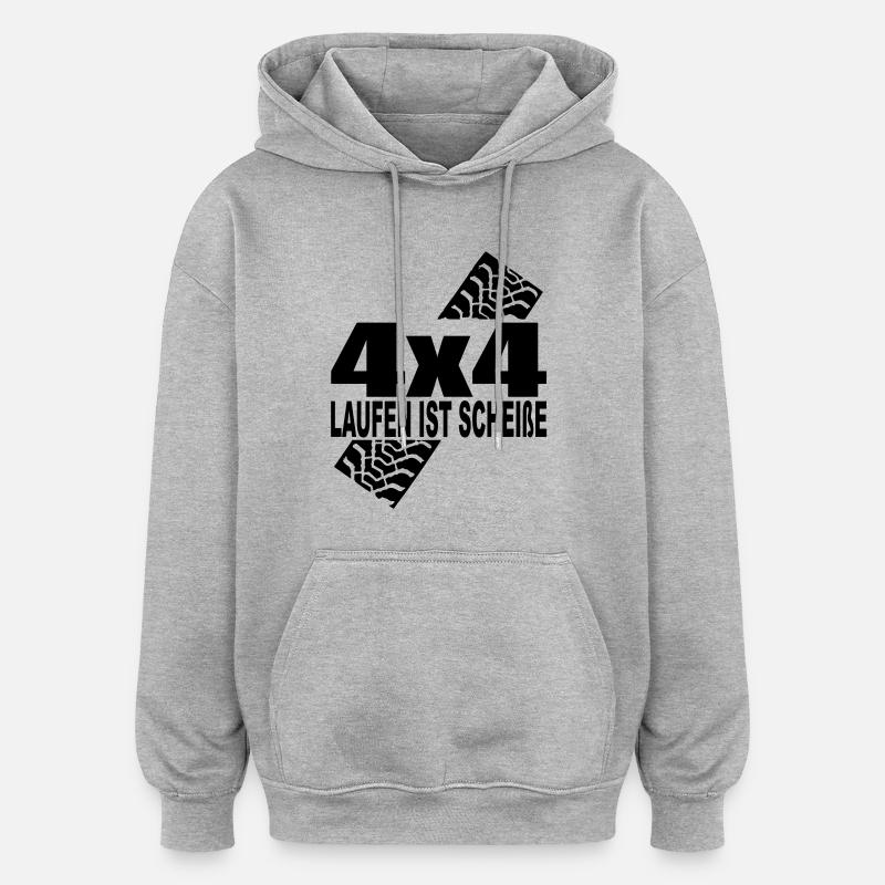4x4 - Sweat à capuche oversize unisexe - gris chiné