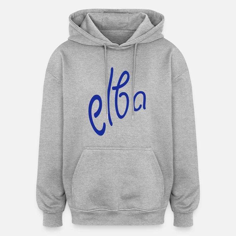 Elba - Sweat à capuche oversize unisexe - gris chiné