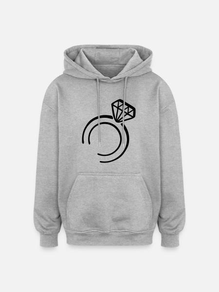 diamant_ring__f1 - Oversized Unisex Hoodie - Grau meliert