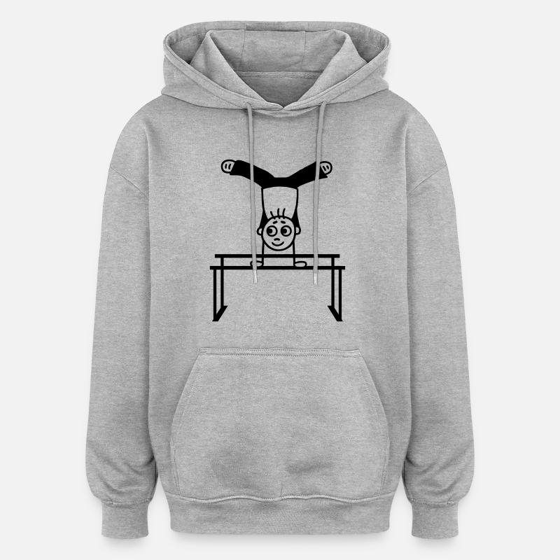 Gymnaste aux barres asymétriques - Sweat à capuche oversize unisexe - gris chiné