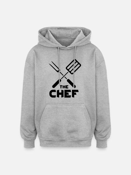 The Chef - Sweat à capuche oversize unisexe - gris chiné