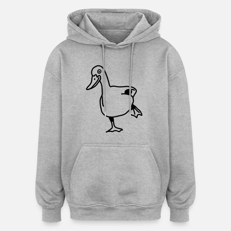 duck - Sweat à capuche oversize unisexe - gris chiné