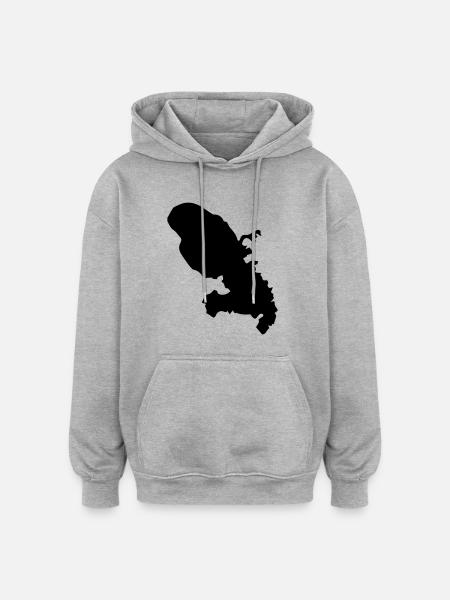martinique - Sweat à capuche oversize unisexe - gris chiné
